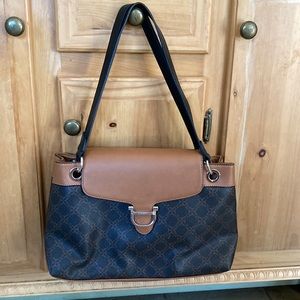 Nine West black and brown double-handle bag